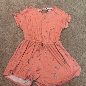 Pink flower one piece